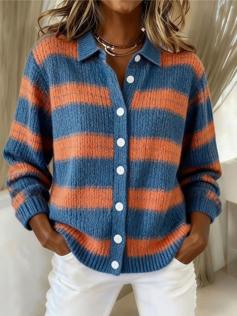 Cerys | Striped Knitted Cardigan