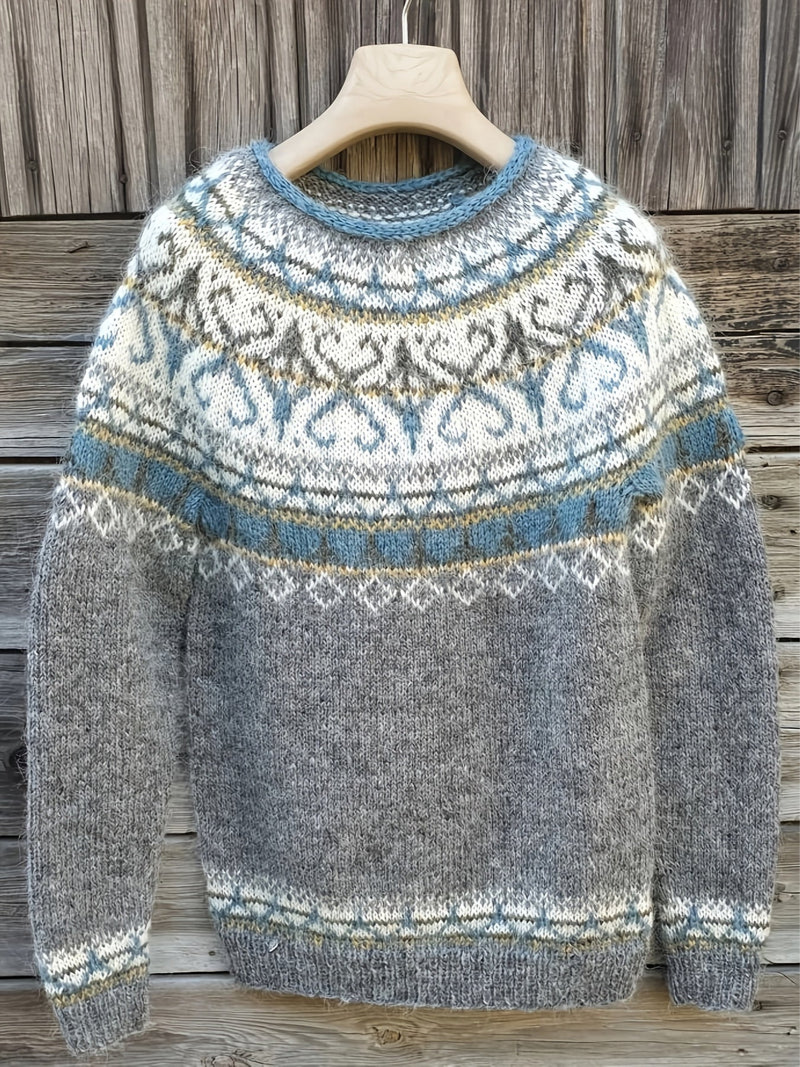 Delyth | Soft Shoulder Pattern Sweater