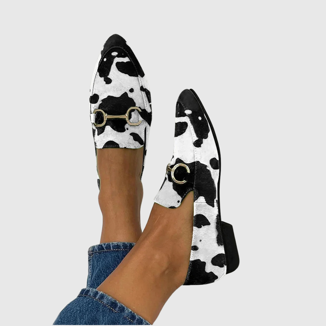 Joanne | Printed Loafers with Buckle Detail