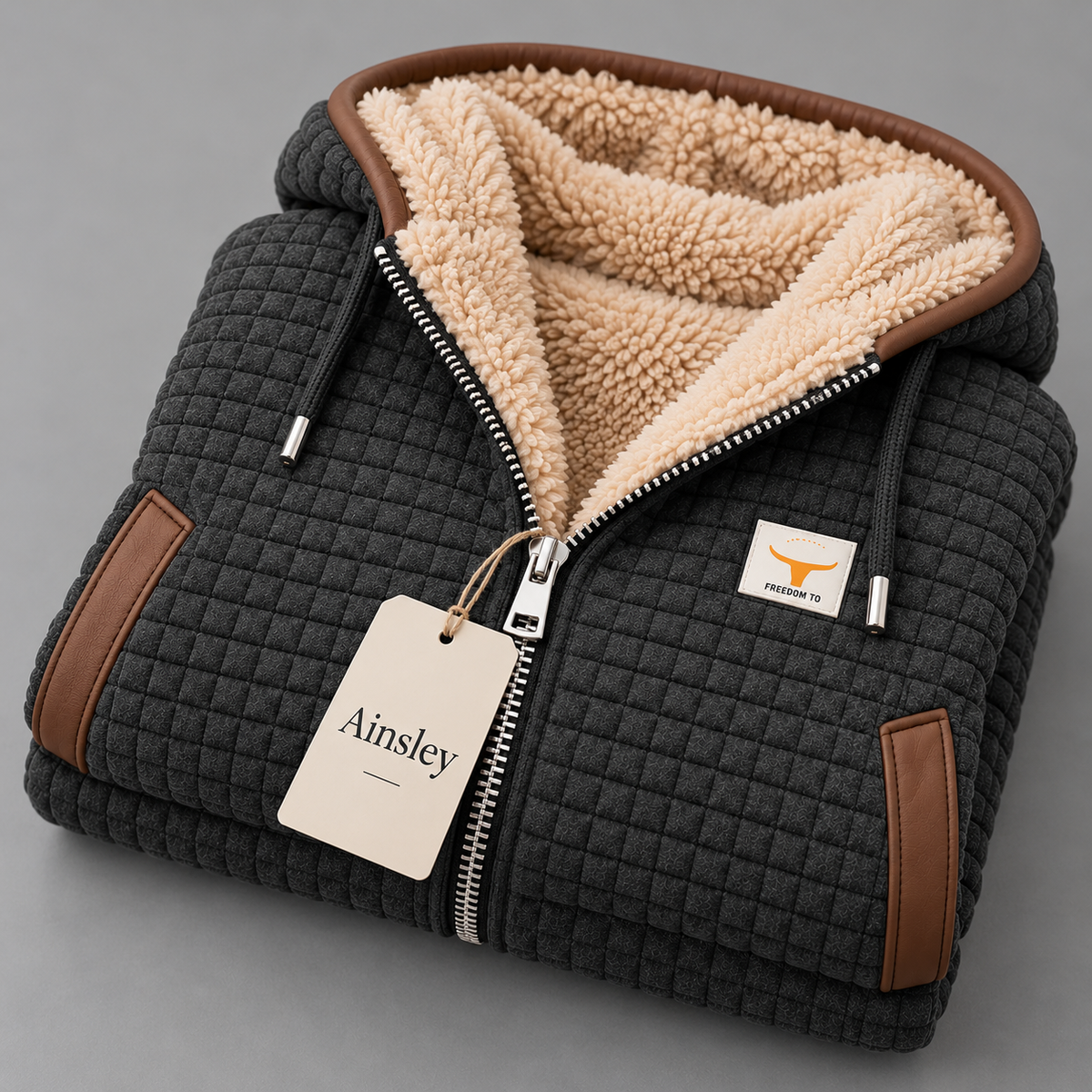 Ainsley | Cosy Sherpa-Lined Zip-Up Hooded Jacket