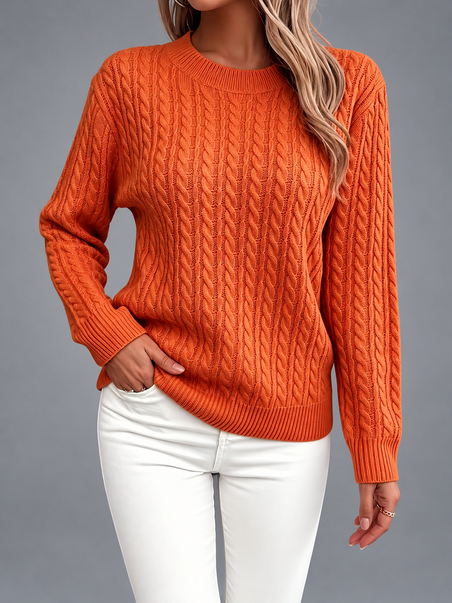 Lynn | Cable Knit Crew Neck Sweater