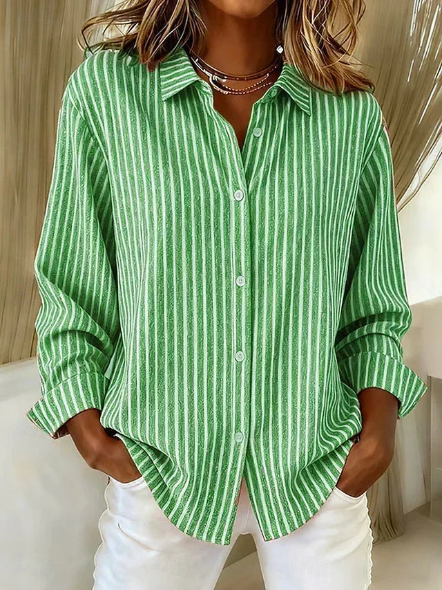 Jacqueline | Striped Button-Up Shirt