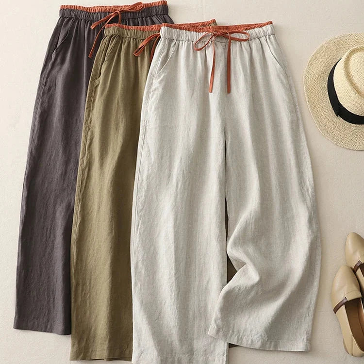 Cecily | Linen Blend Trousers