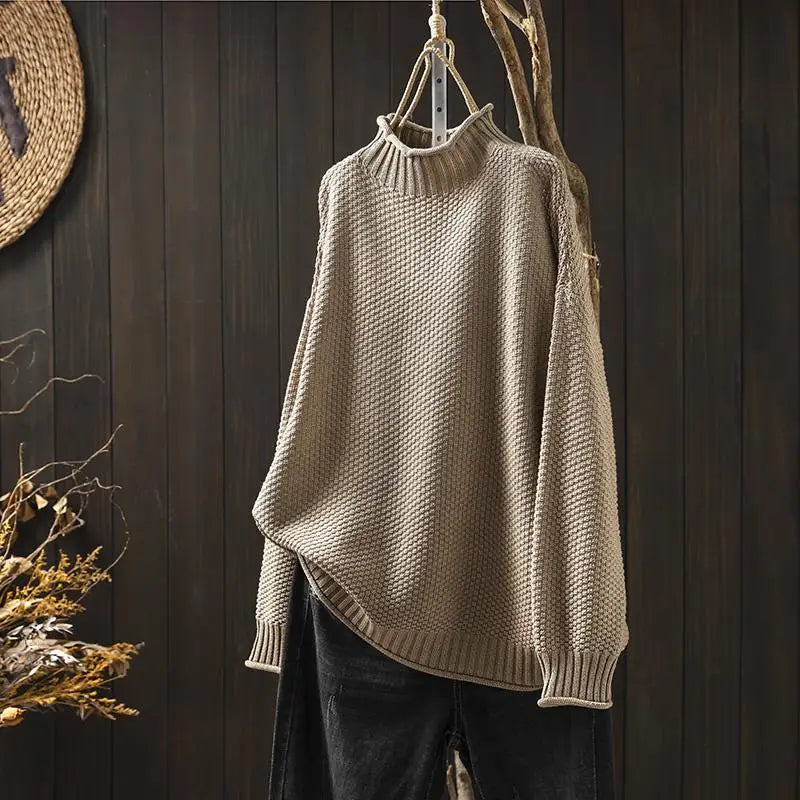Bridget | Relaxed Ribbed High-Neck Sweater