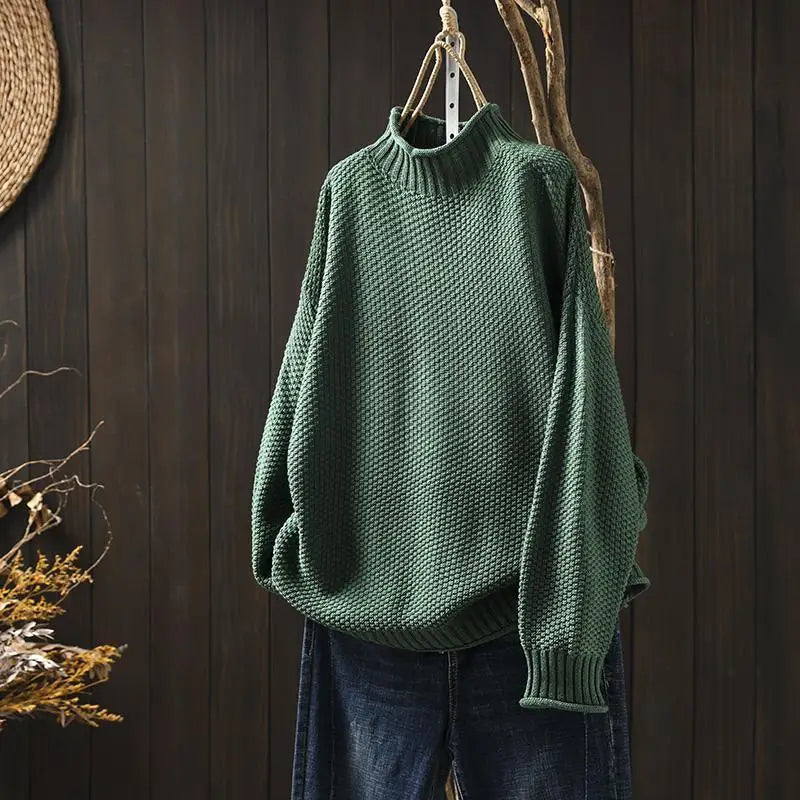 Bridget | Relaxed Ribbed High-Neck Sweater