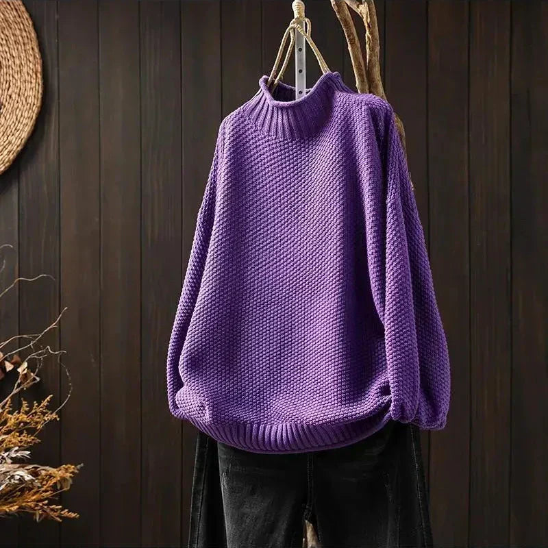 Bridget | Relaxed Ribbed High-Neck Sweater