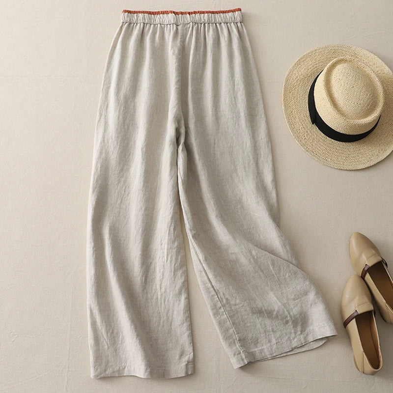 Cecily | Linen Blend Trousers