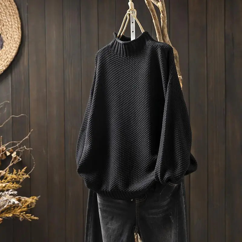Bridget | Relaxed Ribbed High-Neck Sweater