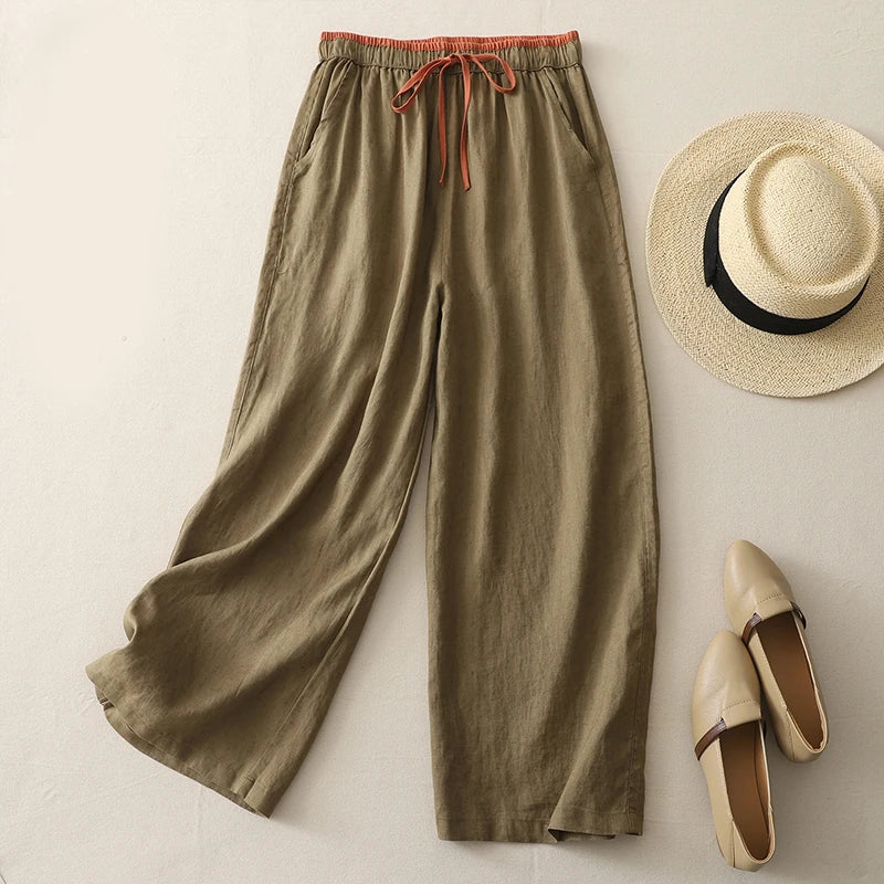 Cecily | Linen Blend Trousers