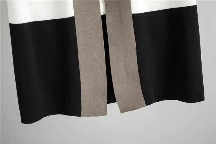 Hilary | Three-Piece Knit Set with Wide-Leg Trousers and Long Cardigan