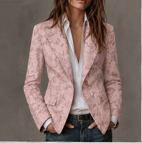 Carys | Fitted Paisley Jacquard Blazer