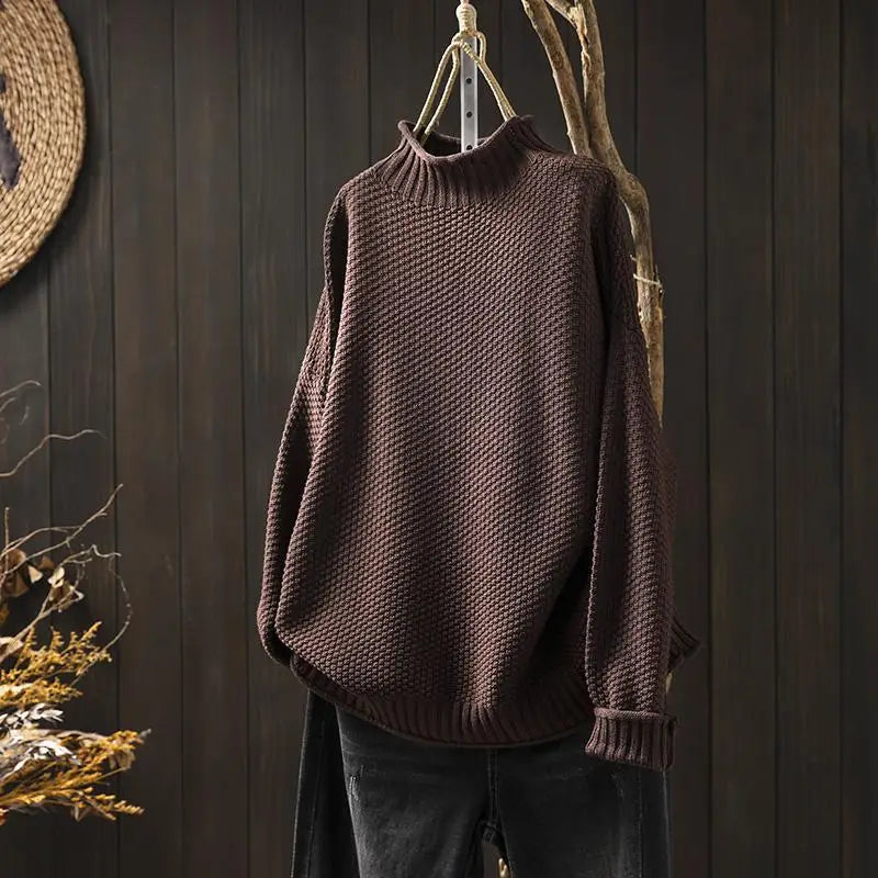 Bridget | Relaxed Ribbed High-Neck Sweater