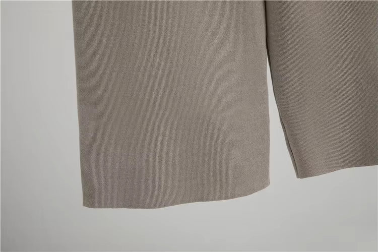 Hilary | Three-Piece Knit Set with Wide-Leg Trousers and Long Cardigan