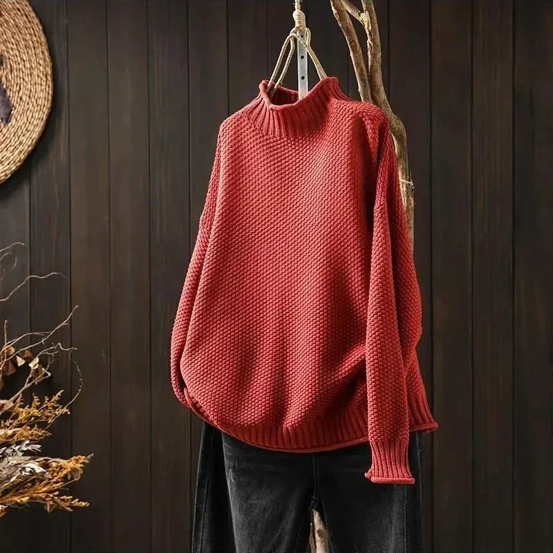 Bridget | Relaxed Ribbed High-Neck Sweater