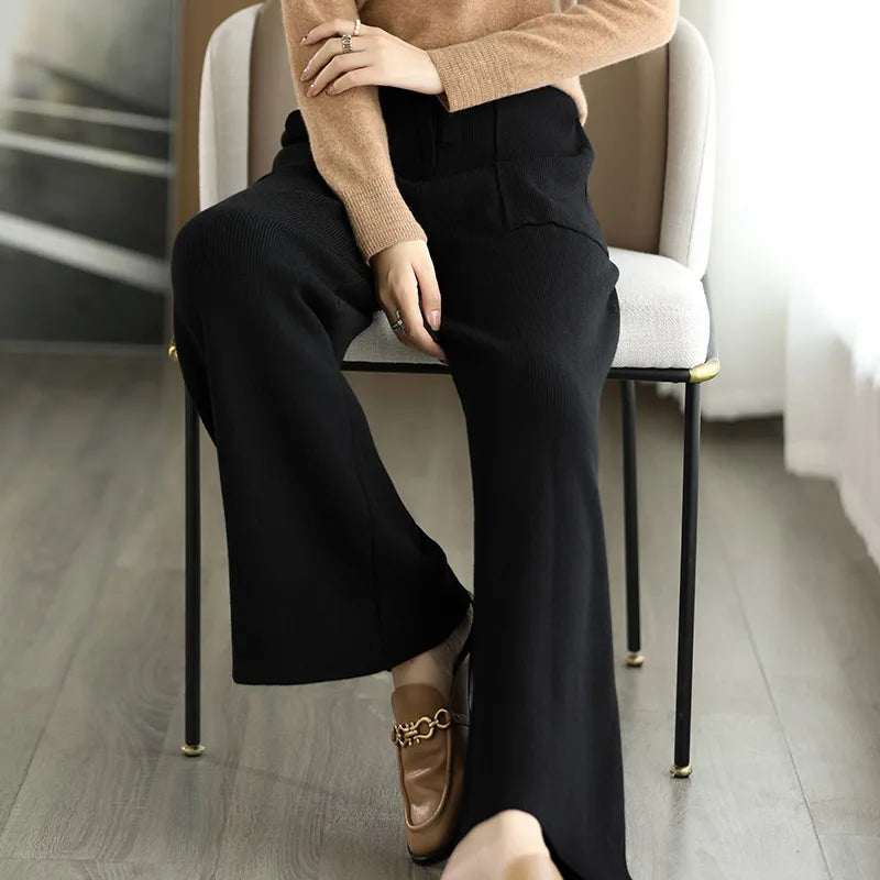 Imogen | Wool Knit Trousers