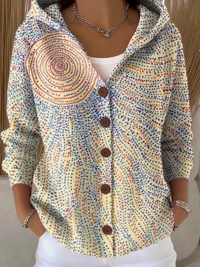 Maud | Printed Hooded Knit Jacket