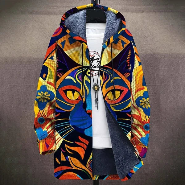 Bernadette | Colourful Cat Pattern Cardigan