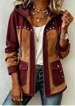 Hester | Hooded Two-Tone Autumn Jacket