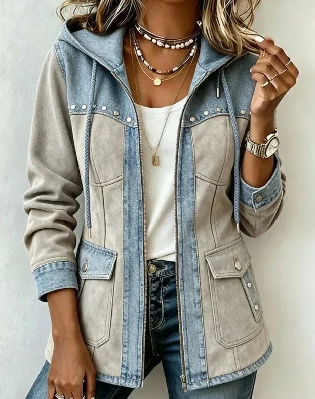Hester | Hooded Two-Tone Autumn Jacket