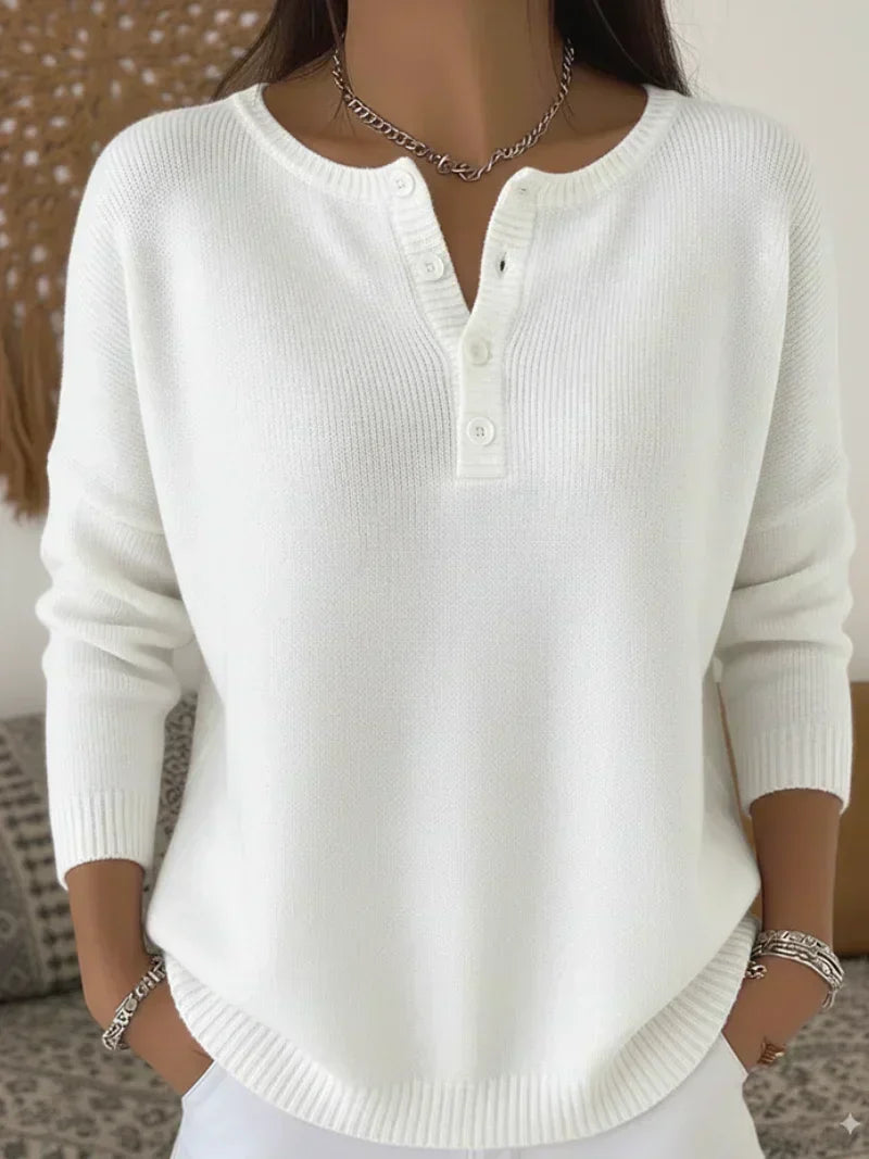 Gracie | Henley Button Knit Sweater