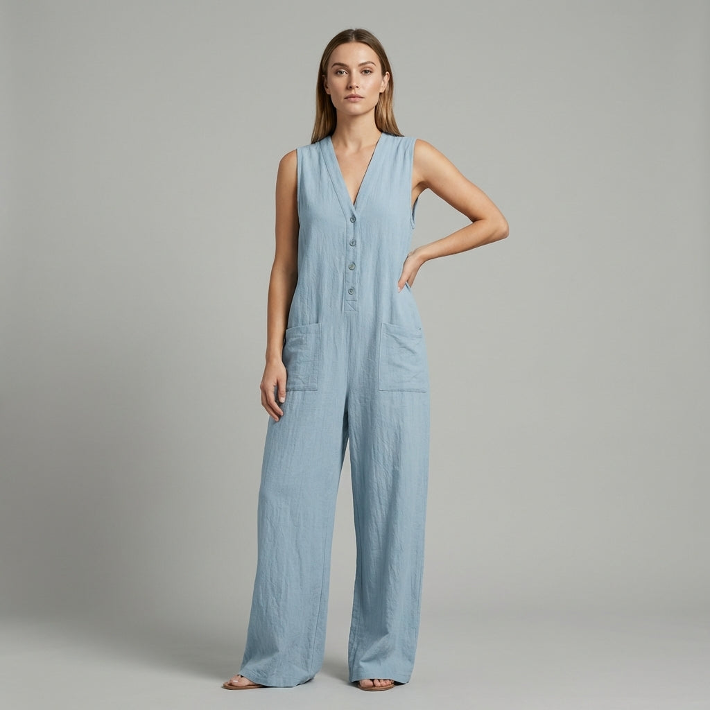 Millie | Buttoned Wide-Leg Jumpsuit