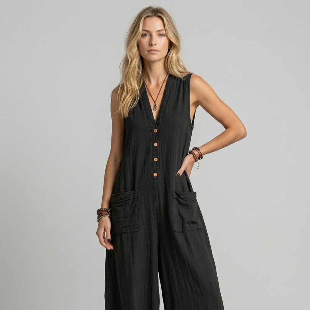 Millie | Buttoned Wide-Leg Jumpsuit