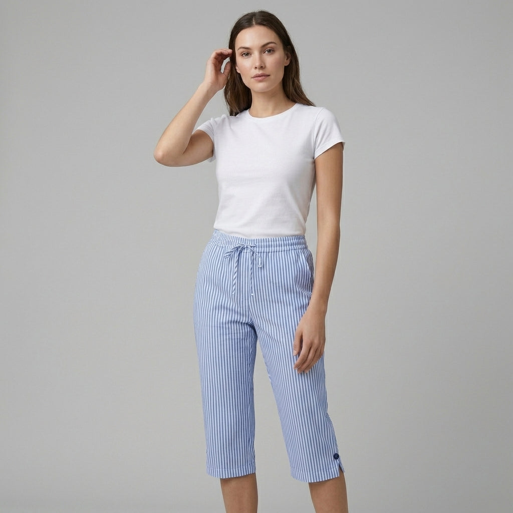 Emily | Striped Wide-Leg Trousers