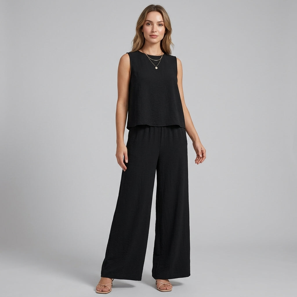 Harriet | Sleeveless Wide-Leg Two-Piece Set