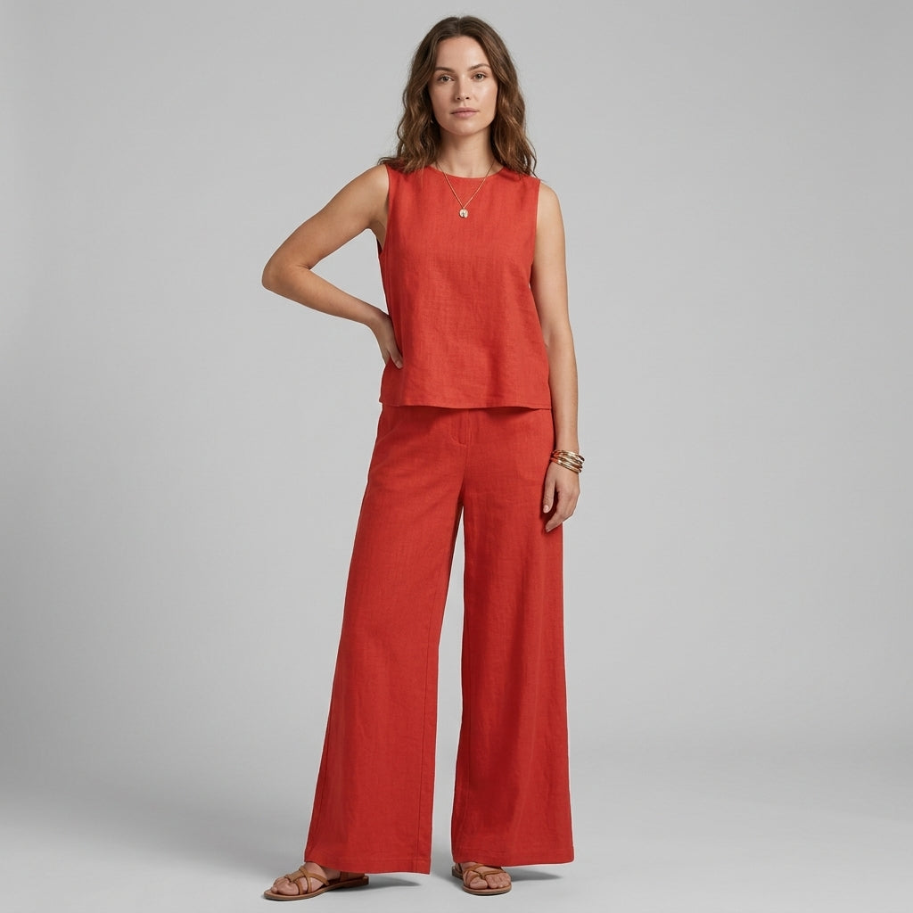 Harriet | Sleeveless Wide-Leg Two-Piece Set
