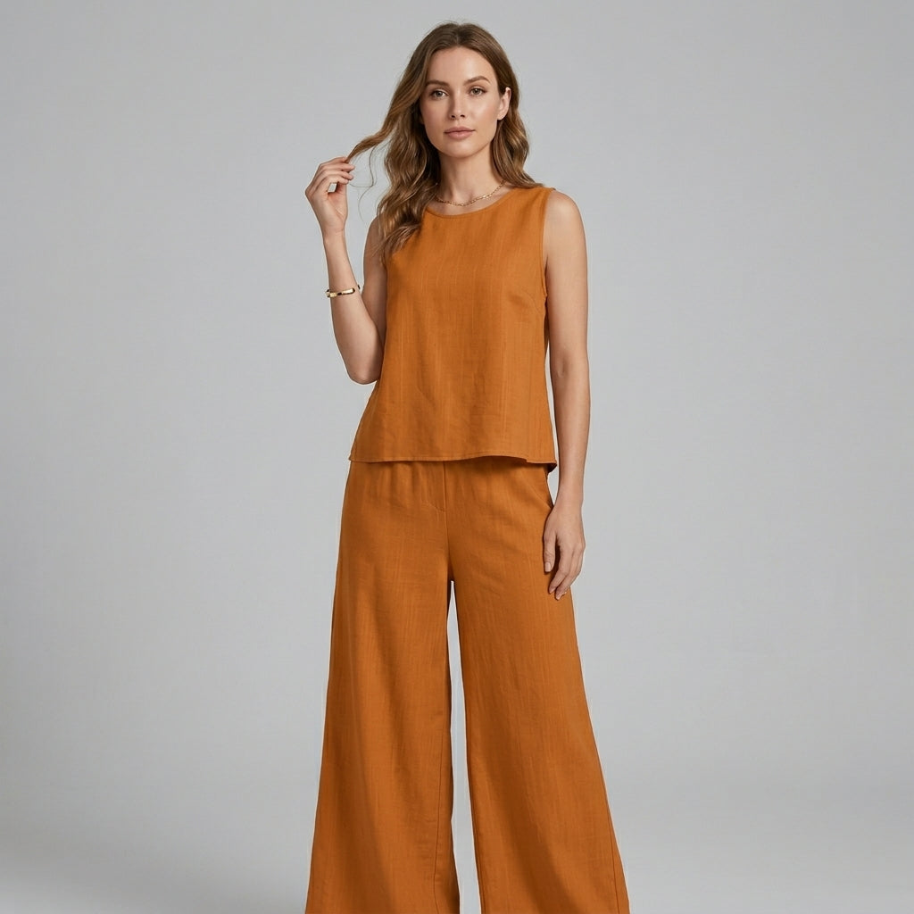 Harriet | Sleeveless Wide-Leg Two-Piece Set