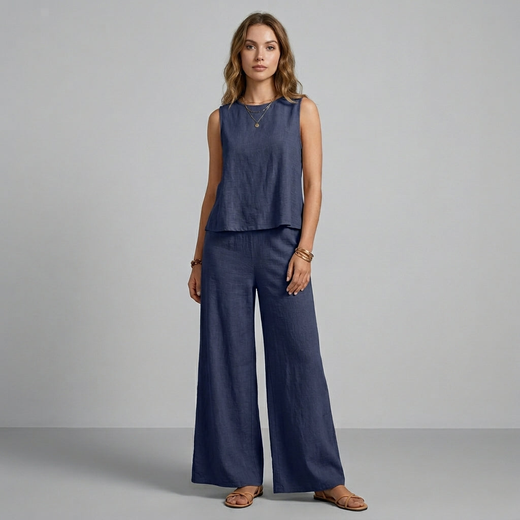 Harriet | Sleeveless Wide-Leg Two-Piece Set