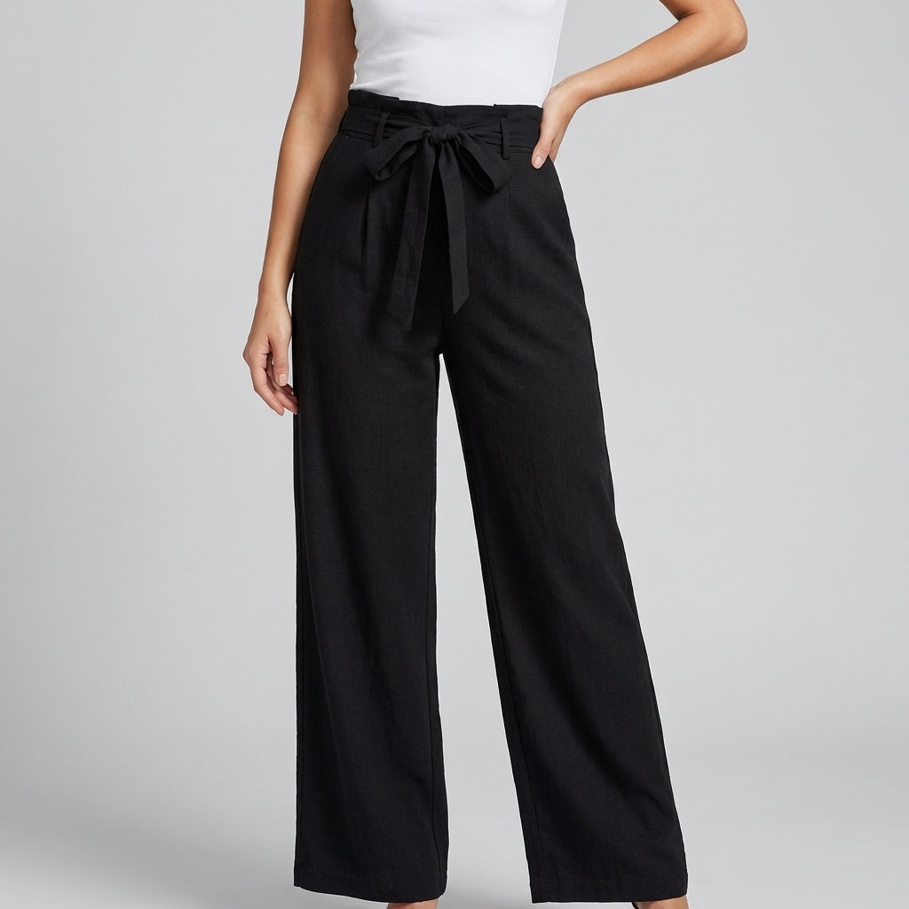 Clara | Paperbag Wide-Leg Trousers