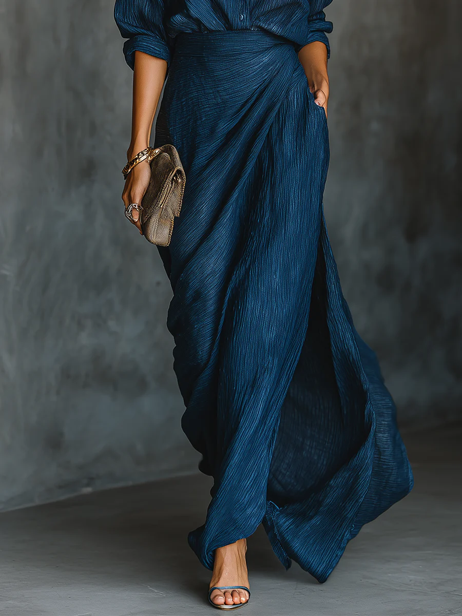 Olive | Elegant Blouse and Maxi Dress Set