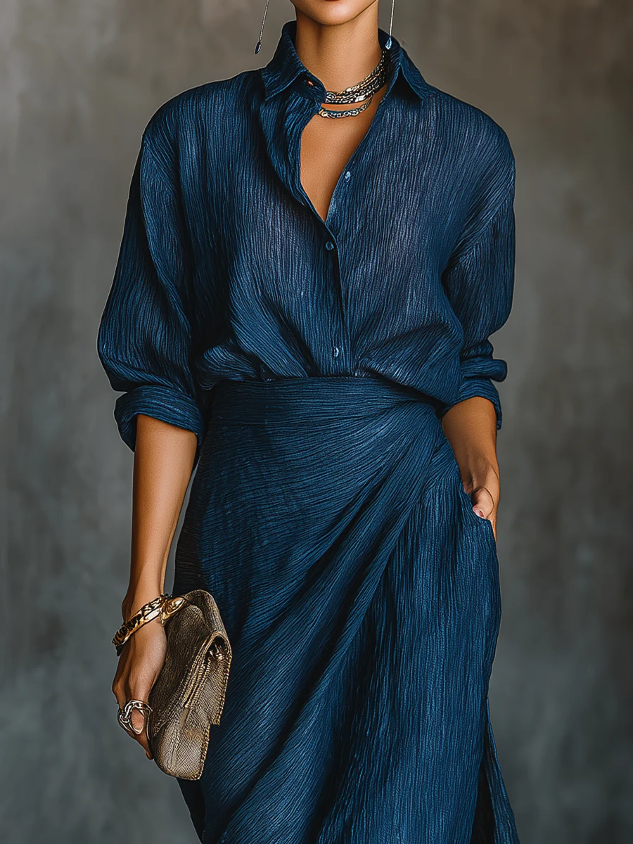 Olive | Elegant Blouse and Maxi Dress Set