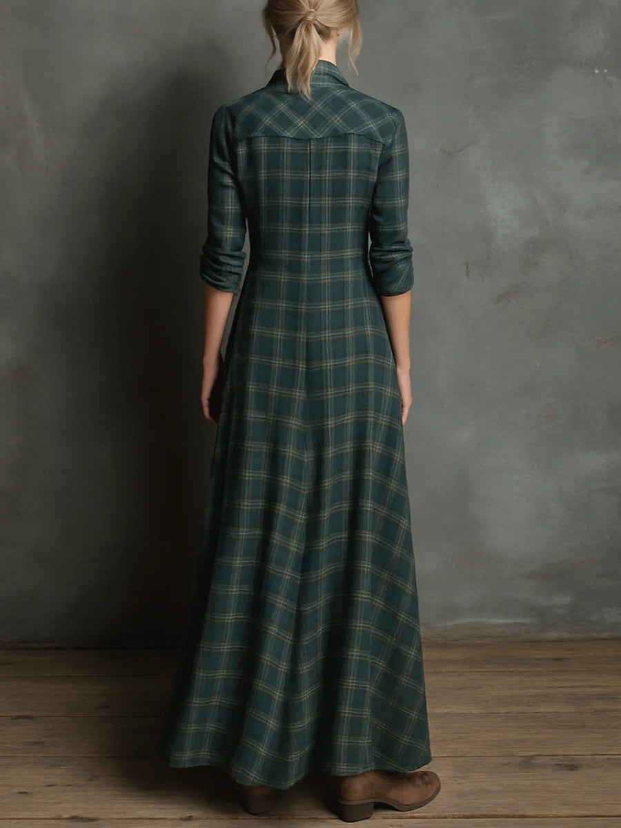 Ailsa | Long Check Shirt Dress