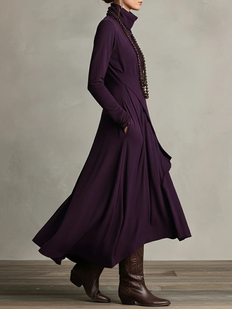 Vanessa | Vintage Asymmetric Roll-Neck Dress