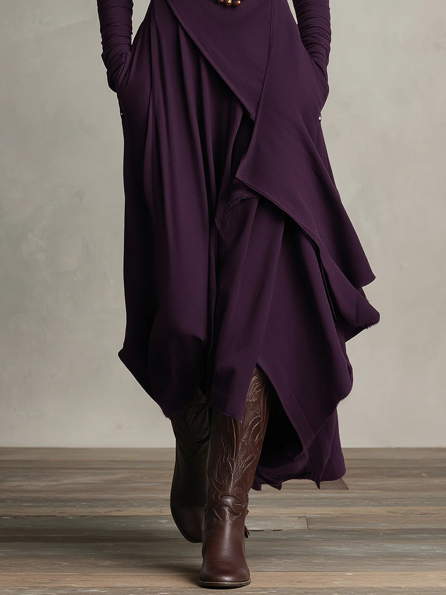 Vanessa | Vintage Asymmetric Roll-Neck Dress