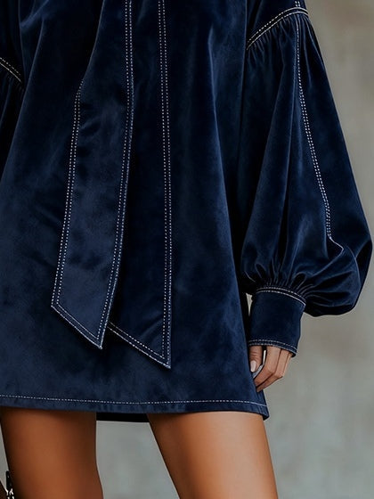 Molly | Velvet Mini Dress with Bow