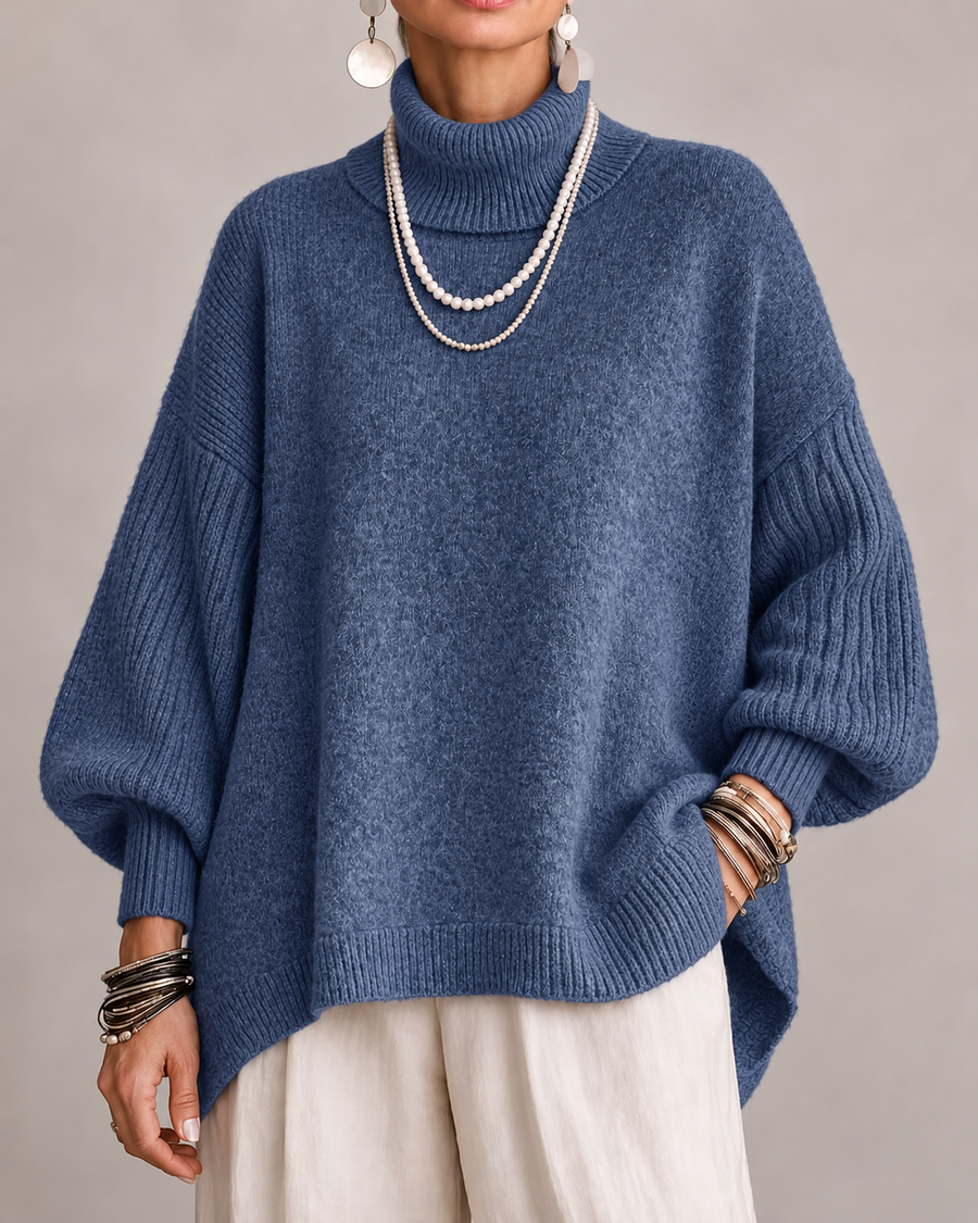 Moira | Elegant High-Low Turtleneck Sweater