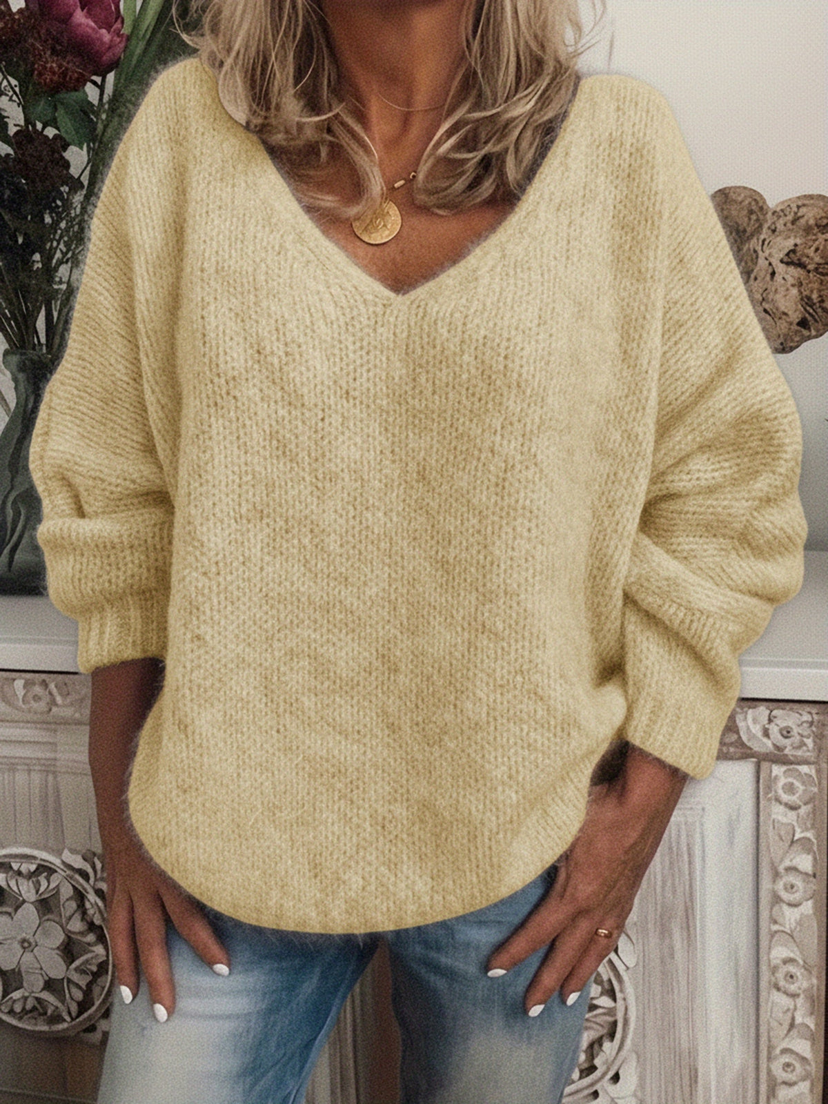 Sandra | Chunky Knit V-Neck Sweater