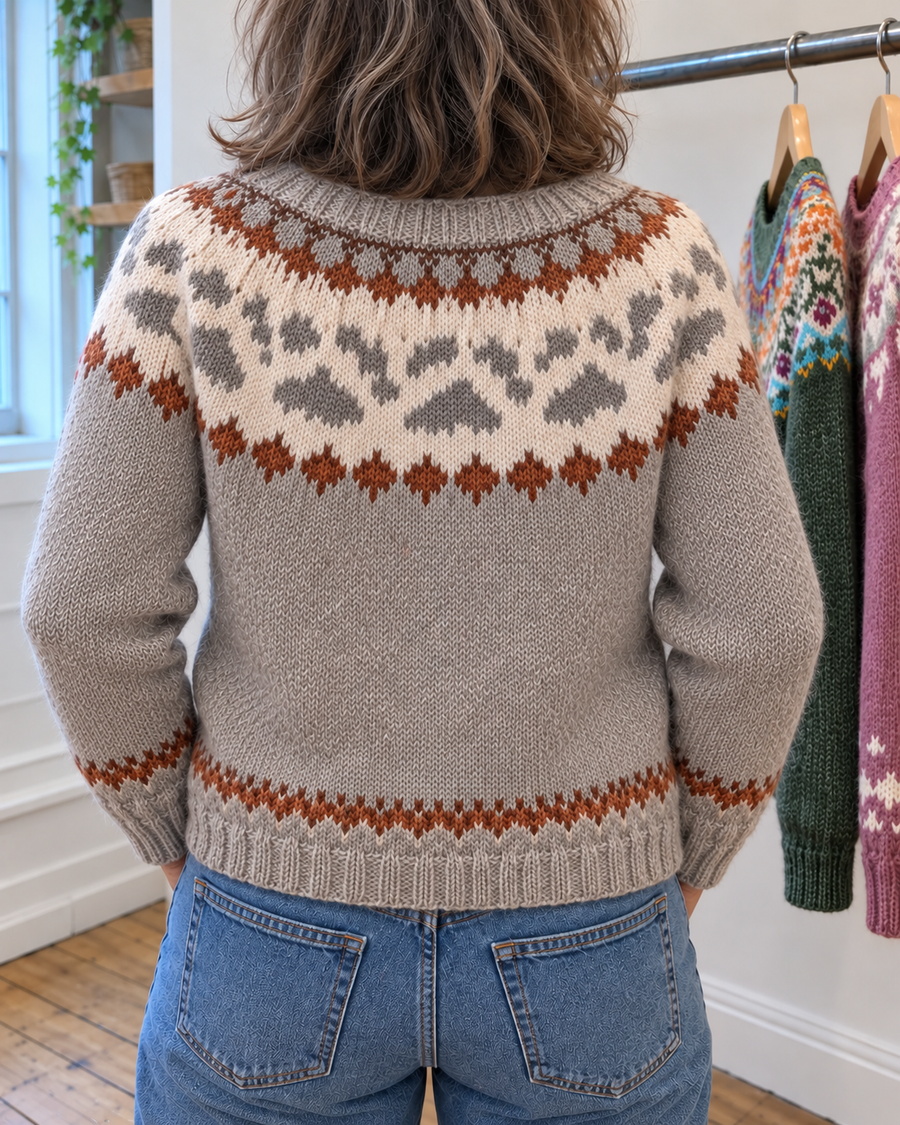 Emily | Stone Patterned Knit Button-Front Cardigan