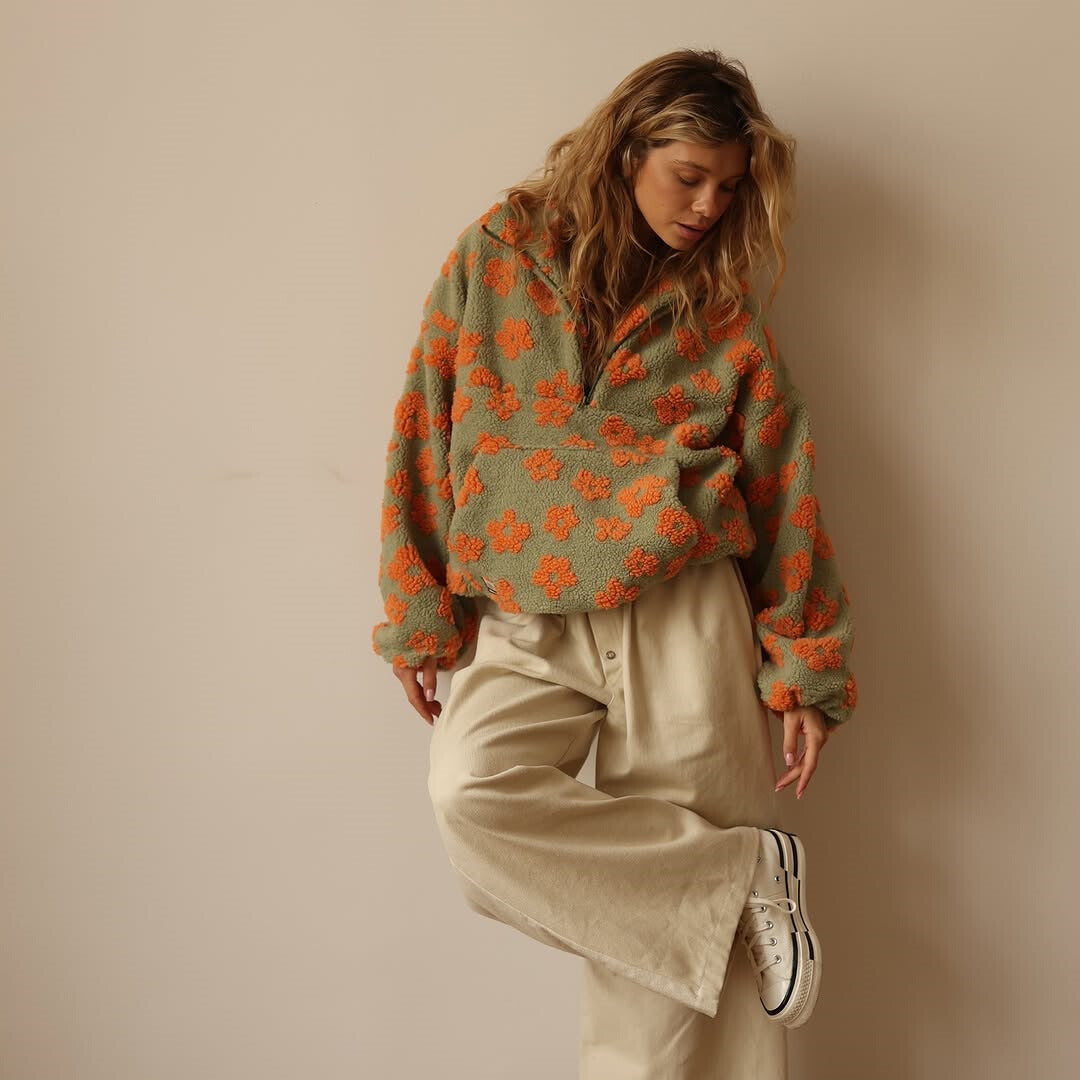 Posy | Floral Sherpa Fleece Sweater
