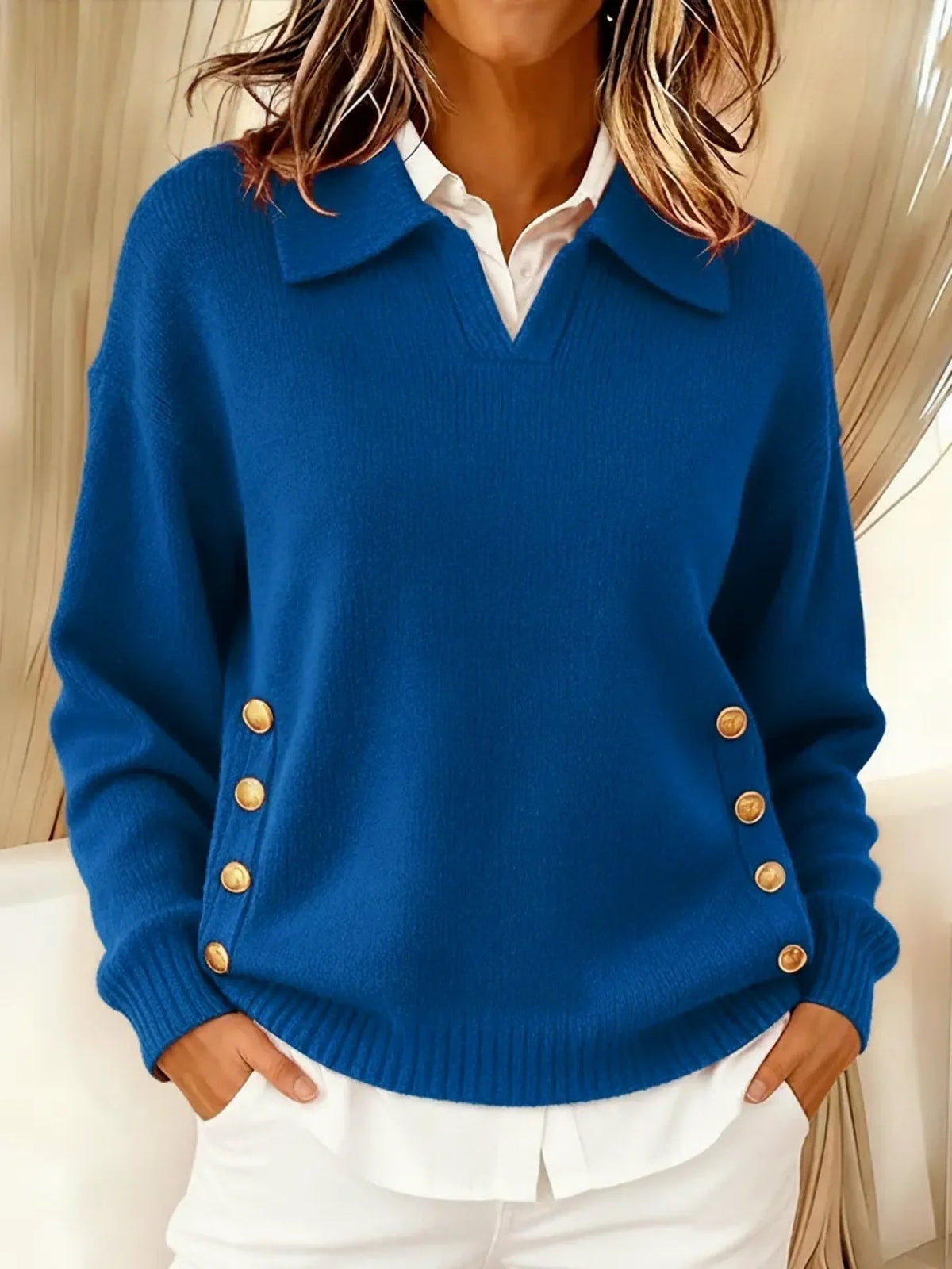 Rosalind | Collared V-Neck Sweater