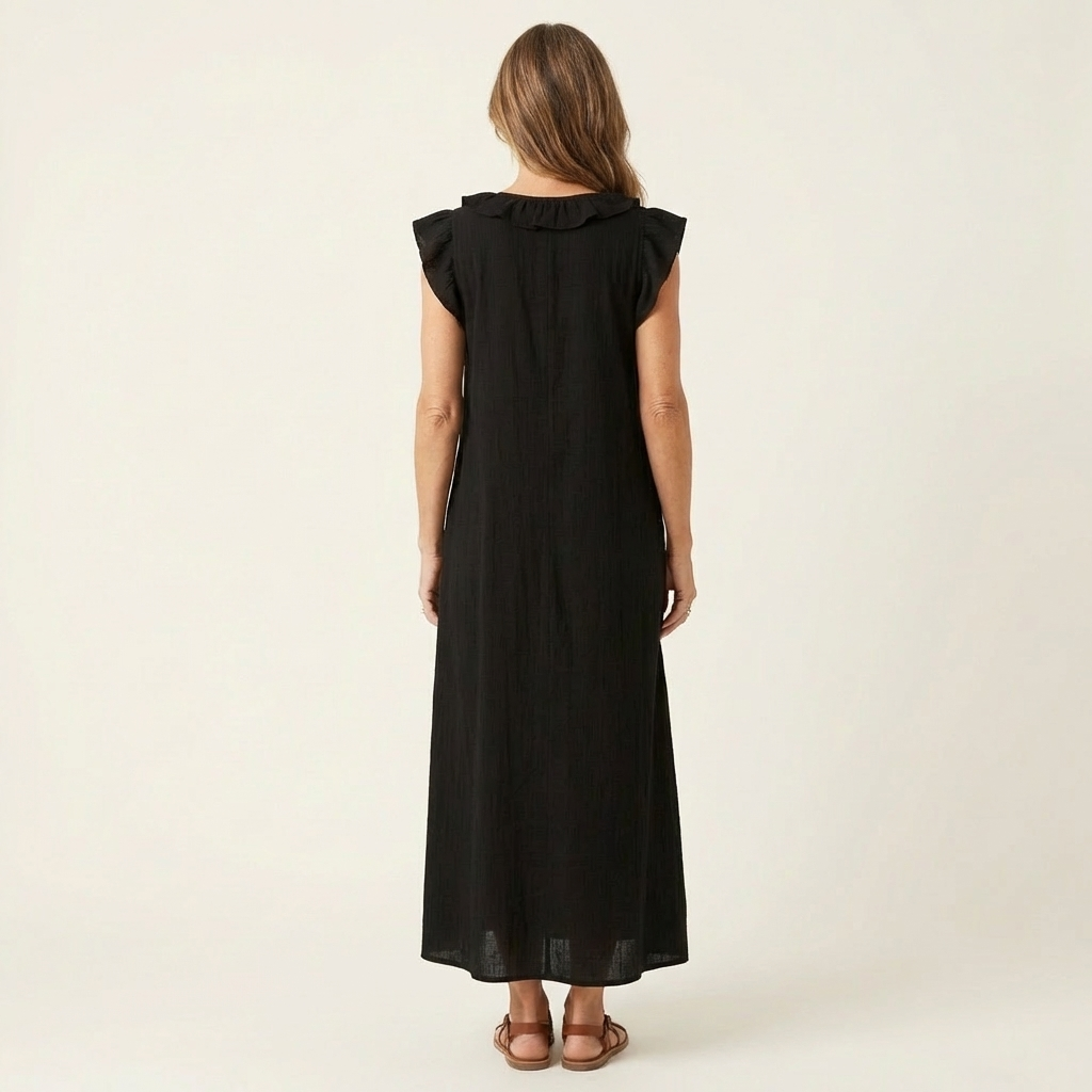 Natasha | Ruffle V-Neck Maxi Dress