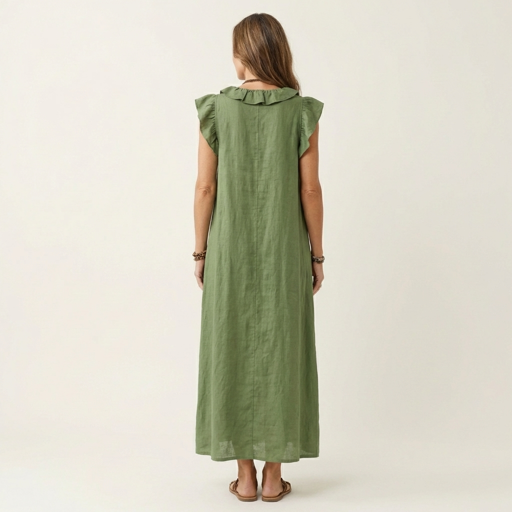 Natasha | Ruffle V-Neck Maxi Dress