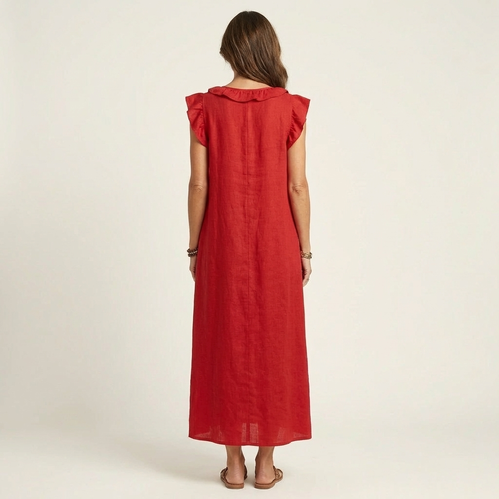 Natasha | Ruffle V-Neck Maxi Dress
