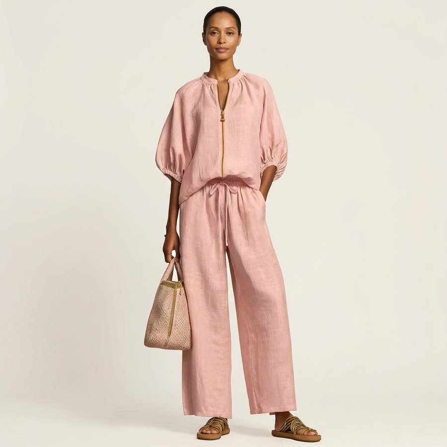 Miranda | Zip-Front Puff Sleeve Set