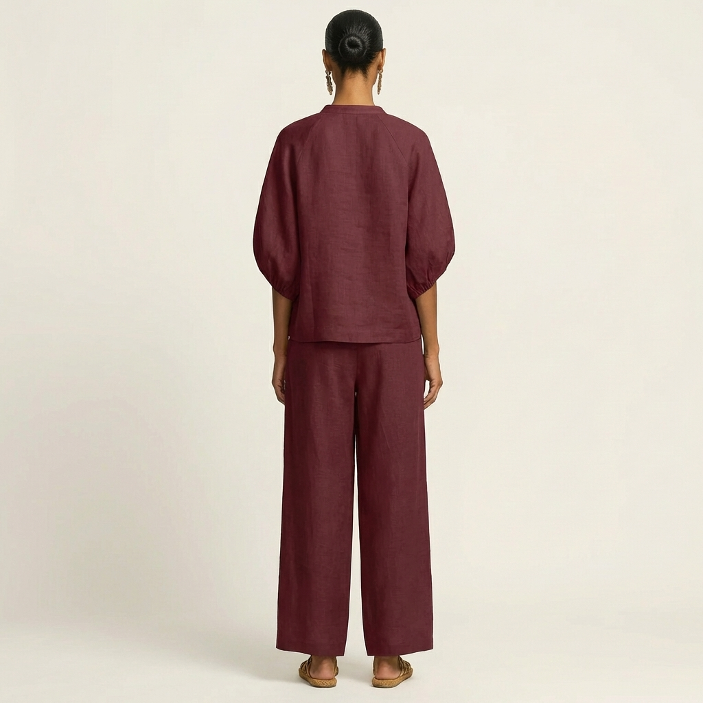 Miranda | Zip-Front Puff Sleeve Set