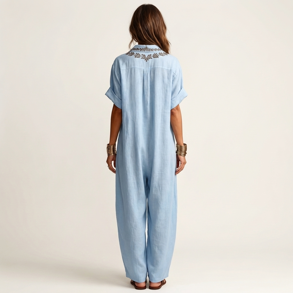 Catherine | Embroidered V-Neck Maxi Dress