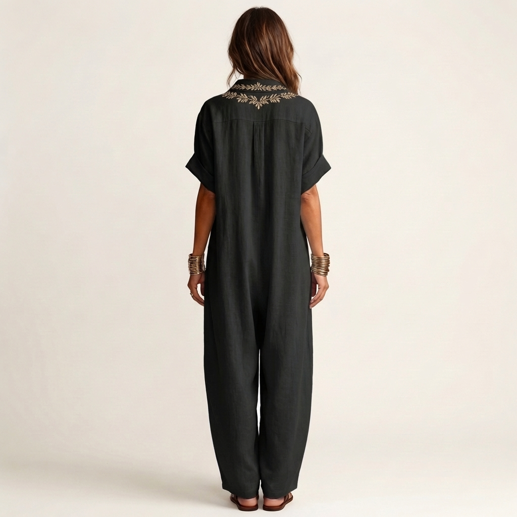 Catherine | Embroidered V-Neck Maxi Dress